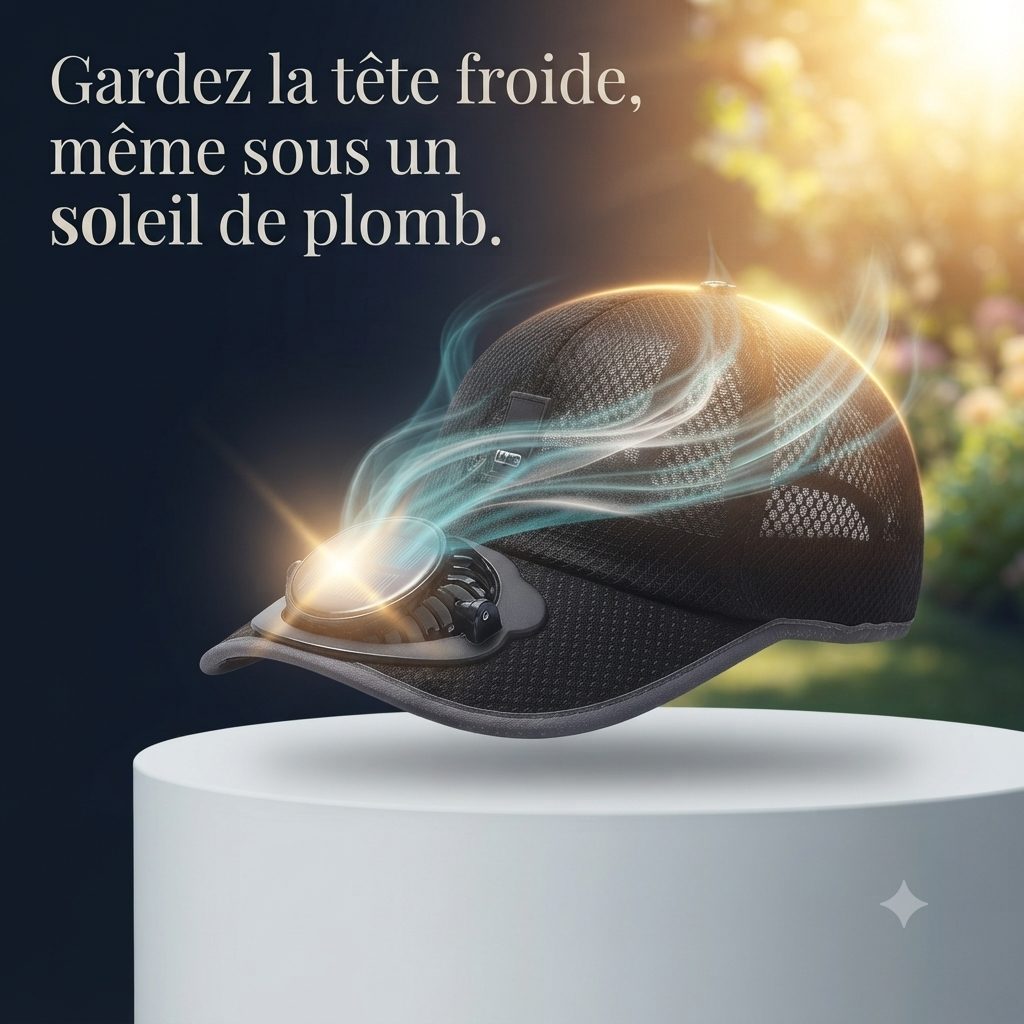 🧢 Casquette Ventilateur à Énergie Solaire
