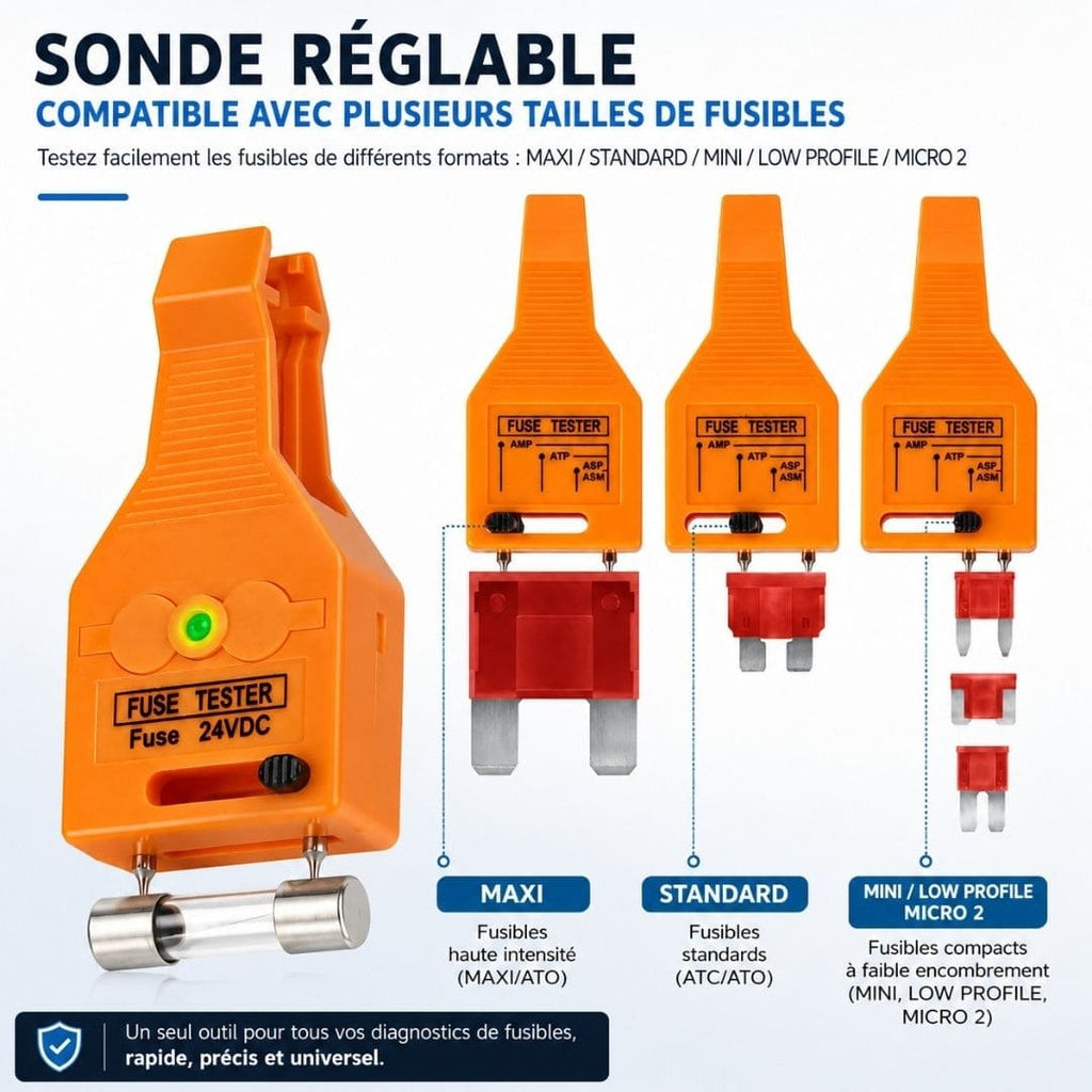 Testeur de fusibles auto – Diagnostic express sans Mécanicien
