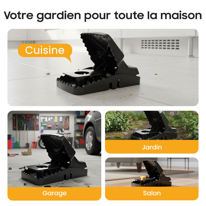 Piège à Rats Réutilisable - Déclencheur Haute Sensibilité, Sécuritaire pour Enfants/Animaux, Conception Écologique 🏡🔧