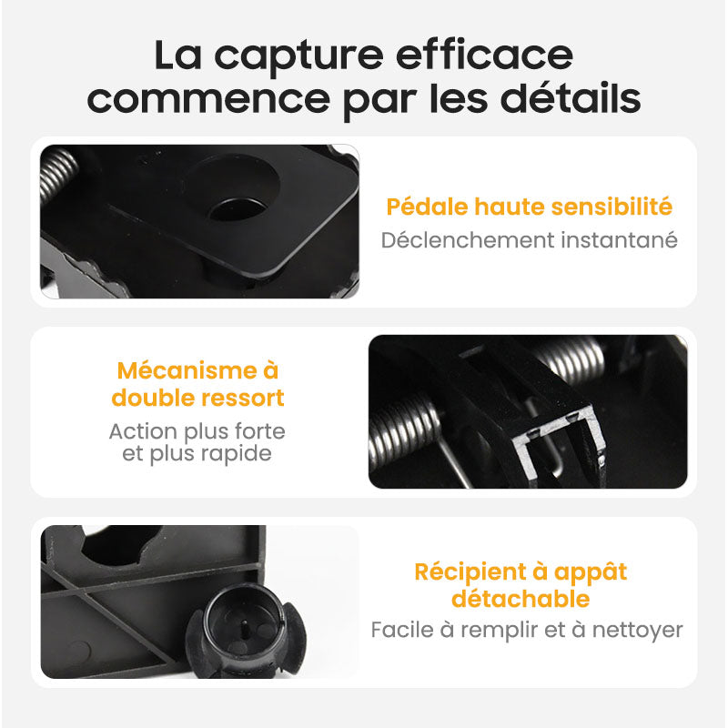 Piège à Rats Réutilisable - Déclencheur Haute Sensibilité, Sécuritaire pour Enfants/Animaux, Conception Écologique 🏡🔧