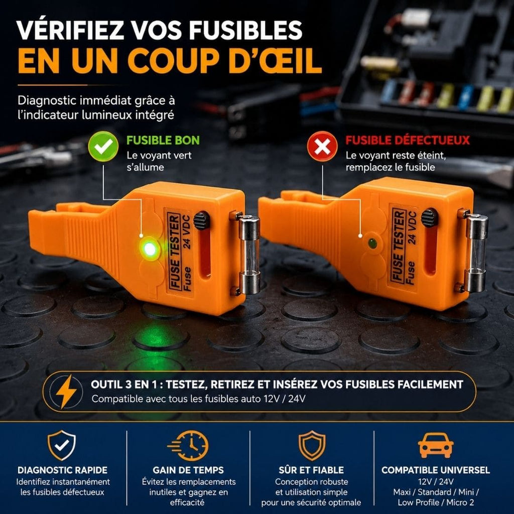 Testeur de fusibles auto – Diagnostic express sans Mécanicien
