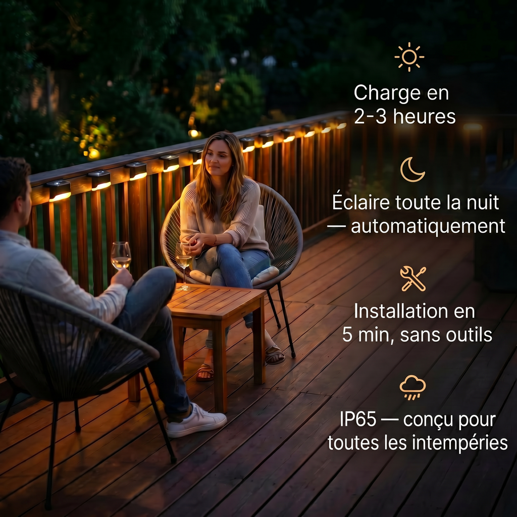Solar Lampes LED Solaires Éclairage Automatique et Étanche pour Vos Extérieurs